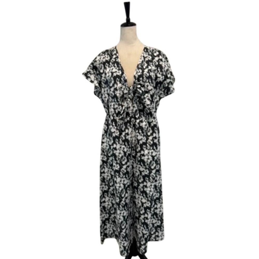 Hutch – Women’s Floral V-Neck Tie Romper, Size L